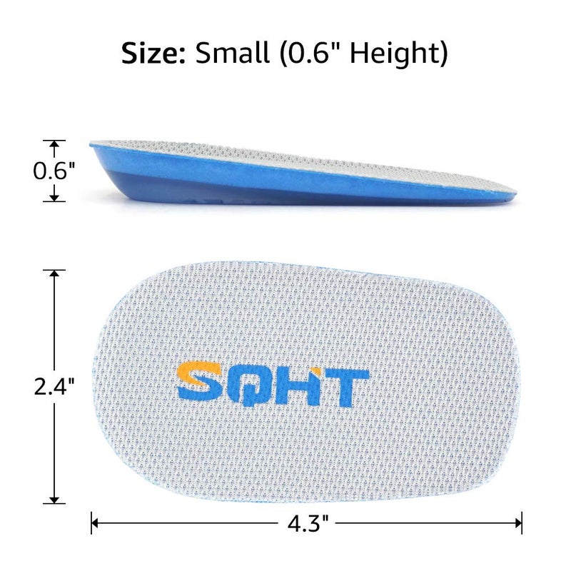 SQHT Heel Lift for Achilles Tendonitis  Heel Pain and Leg Length Discrepancy  Shoe Inserts for Men and Women (Blue&Beige  Small (0.6"" Height)) - Image 5